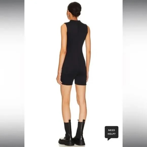 Good American Compression Zip Up Bike Suit Black Onesie Bodysuit Size Small - Picture 2 of 10